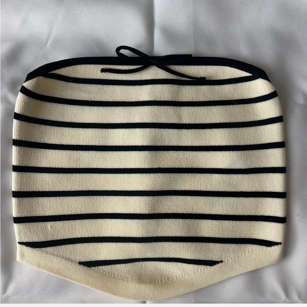 ASOS Black and Cream Striped Crop Top